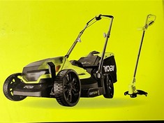 RYOBI 18V ONE+ CORDLESS LAWNMOWER & GRASS TRIMMER KIT - RRP £280