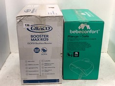 BEBECONFORT MANGA I-SAFE BOOSTER CAR SEAT TO INCLUDE GRACO BOOSTER MAX R129 ISOFIX BACKLESS BOOSTER