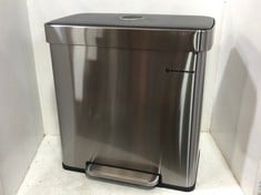 SONGMICS 2 X 30L DOUBLE KITCHEN BIN SILVER LTB202E01