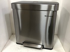 SONGMICS 2 X 30L DOUBLE KITCHEN BIN SILVER LTB202E01