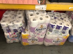 6 X ASSORTED TOILET ROLLS TO INCLUDE ANDREX GENTLE CLEAN 12 ROLLS TOILET ROLL