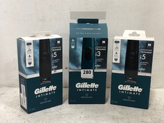 2 X GILLETTE INTIMATE I5 INTIMATE HAIR TRIMMER TO INCLUDE GILLETTE INTIMATE I3 INTIMATE HAIR TRIMMER