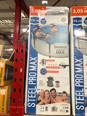 BESTWAY STEEL PRO MAX FRAME POOL SET WITH FILTER PUMP 305 X 76CM 56408 - RRP £150