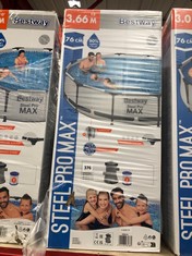 BESTWAY STEEL PRO MAX FRAME POOL SET WITH FILTER PUMP 305 X 76CM 56408 - RRP £150