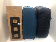 SAMSONITE BASE BOOST 35CM SUITCASE IN BLACK TO INCLUDE PAKLITE SUITCASE - TEAL AND LUGG 15INCH TRAVEL CABIN BAG - CREAM & BROWN