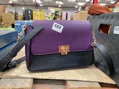 DUNE LONDON HANDBAG IN PURPLE AND BLACK