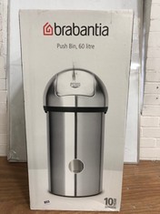 BRABANTIA PUSH BIN 60L IN MATT STEEL - RRP £158.95