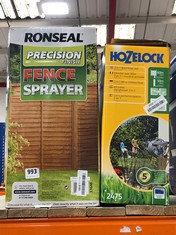 RONSEAL PRECISION FINISH FENCE SPRAYER TO INCLUDE HOZELOCK 2-IN-1 60M HOSE REEL WITHOUT HOSE