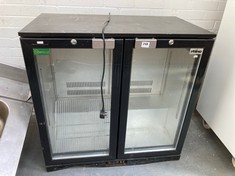 RHINO DOUBLE DOOR BACK BAR COOLER IN BLACK - MODEL NO. COLD-900H-R - RRP £830 (KERBSIDE PALLET DELIVERY)