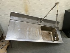 STAINLESS STEEL COMMERCIAL SINK WITH WORKSPACE (KERBSIDE PALLET DELIVERY)