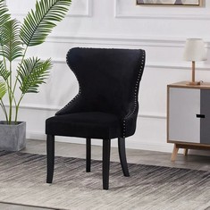 CAESAR TUFTED VELVET UPHOLSTERED WINGBACK SIDE CHAIR - RRP £100 (00030500)