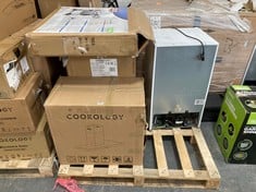 PALLET OF ASSORTED APPLIANCES TO INCLUDE COOKOLOGY 60CM BLACK LINEAR COOKER HOOD - MODEL NO. LINT601BK (KERBSIDE PALLET DELIVERY)