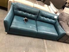 CORDELIA 3 SEATER SOFA IN INDIANA TEAL LEATHER - RRP £1299