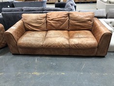 MAZZINI 3 SEATER FULL BACK SOFA IN UTAH TAN - RRP £800