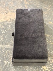 RECTANGLE STORAGE FOOTSTOOL IN BLACK FABRIC