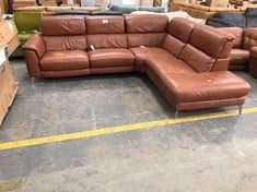 ILLINOIS 2 SEATER, CORNER, 1 SEATER TERMINAL SOFA IN RELAXED EMBOSSED LEATHER - RRP £3399