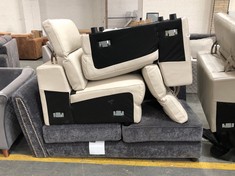 3 X ASSORTED SOFA PARTS TO INCLUDE 2 X CREAM LEATHER MIDDLE SOFA PARTS (PARTS ONLY) (KERBSIDE PALLET DELIVERY)