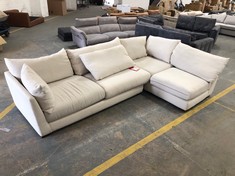 TALLULAH 3 SEATER, CORNER, 1 SEATER AND TERMINAL SOFA IN NATURAL ALL OVER FABRIC - RRP £3099