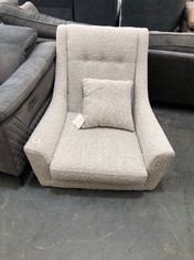 BARTELLO ACCENT SWIVEL CHAIR IN CHUNKY BOUCLE PEPPER FABRIC - RRP £1099