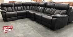 BRODERICK 1 SEATER, CORNER, 3 SEATER POWER RECLINER SOFA IN BLACK LEATHER