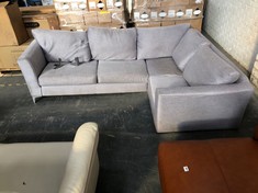 2.5 SEATER, CORNER, 1 SEATER SOFA IN LIGHT GREY FABRIC