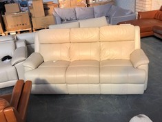 GRACY 3 SEATER SOFA IN BONE CHINA LEATHER - RRP £1599