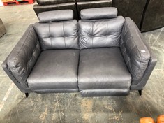 2 SEATER SOFA IN NAVY BLUE LEATHER