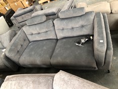 MUSE 2.5 SEATER POWER RECLINER SOFA WITH SUPPORTIVE HEADRESTS IN FECKLED GREEN FABRIC - RRP £1999