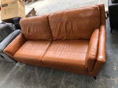 FELLINI 3 SEATER FULL BACK SOFA IN ALASKA BRITTANY LEATHER - RRP £1199