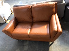 FELLINI 2 SEATER FULL BACK SOFA IN ALASKA BRITTANY LEATHER - RRP £1099