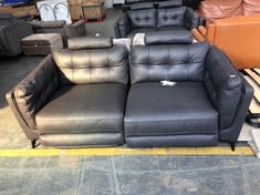 MUSE 2.5 SEATER POWER RECLINER SOFA WITH SUPPORTIVE HEADRESTS IN CHARCOAL LEATHER - RRP £1999