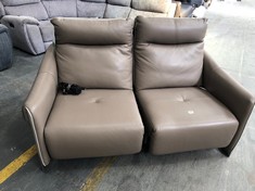 AREZZO 2 SEATER DOUBLE POWER RECLINER SOFA IN CAPPUCCINO / CLOUD - RRP £1235