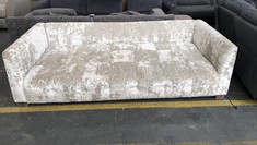 3 SEATER SOFA IN BEIGE CRUSHED VELVET