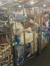 CAGE OF ASSORTED ITEMS TO INCLUDE TORK EXTRA SOFT SINGLEFOLD HAND TOWEL (CAGE NOT INCLUDED) (KERBSIDE PALLET DELIVERY)