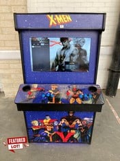 X-MEN HANDMADE 2 PLAYER ARCADE MACHINE - WITH 2 X DRINK HOLDERS (SCREEN SIZE - 31'') (CABINET SIZE - 168 X 96 X 65CM) (KERBSIDE PALLET DELIVERY)