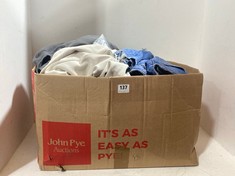 BOX OF ASSORTED ADULT CLOTHING TO INCLUDE NEW LOOK JENNA DENIM JEANS BLUE SIZRE 10