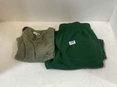 2 X ASSORTED CLOTHING TO INCLUDE HOUSE OF CB FLARRED BOTTOM JOGGERS GREEN SIZE LG