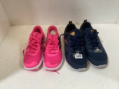 2 X ASSORTED BRANDED TRAINERS TO INCLUDE ADIDAS TRAINING BRIGHT PINK/BLACK SIZE 6.5