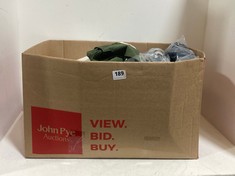 BOX OF ASSORTED ADULT CLOTHING TO INCLUDE M-17 DENIM JEANS BLUE SIZE 12