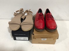 2 X ASSORTED FOOTWEAR TO INCLUDE BELLISSIMO LACE UP SHOES RED SIZE 5