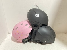 3 X ASSORTED BIKE HELMETS TO INCLUDE DIRTYDAG PINK HELMET