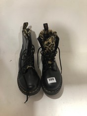 DR MARTENS 1460 SERENA LEOPARD FAUX FUR LINED BOOTS BLACK SIZE 5 RRP- £129.99