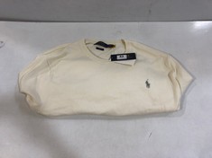 RALPH LAUREN SLIM FIT CREW NECK CLASSIC PARCHMENT JUMPER CREAM SIZE LG RRP- £169