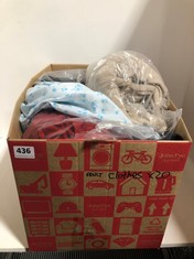 BOX OF ASSORTED ADULT CLOTHING TO INCLUDE TRACKSUIT KHAKI SIZE SM