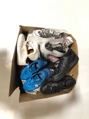 BOX OF ASSORTED ADULT FOOTWEAR TO INCLUDE ZARA TRAINERS WHITE SIZE 40