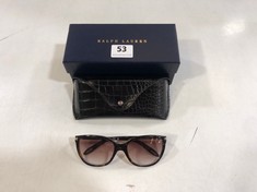 RALPH LAUREN SUNGLASSES SHINY DARK HAVANA IN CASE