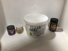 4 X ASSORTED PROTEIN SUPPLEMENTS TO INCLUDE VEGAN GAINZ VANILLA 4KG BBE-JUNE/25