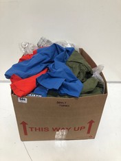 BOX OF ASSORTED ADULT CLOTHING TO INCLUDE GREY MARL STRAIGHT JOGGERS SIZE LG