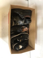 BOX OF ASSORTED ADULT FOOTWEAR TO INCLUDE PUMA TRAINERS BLACK/WHITE SIZE 9.5