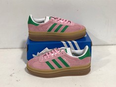 ADIDAS GAZELLE BOLD WOMENS TRAINERS PINK/GREEN SUEDE SIZE 5.5